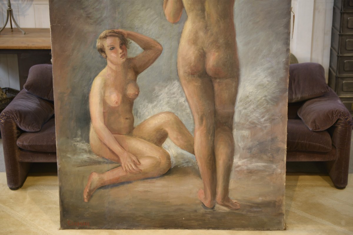 Oil On Canvas By Marguerite Crissay 19th Century-photo-4
