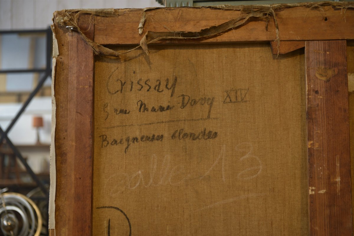 Oil On Canvas By Marguerite Crissay 19th Century-photo-3