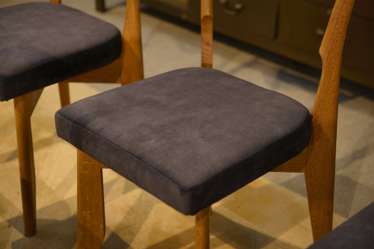Set Of 6 Chairs By Guillerme Et Chambron For Votre Maison 1950's-photo-3