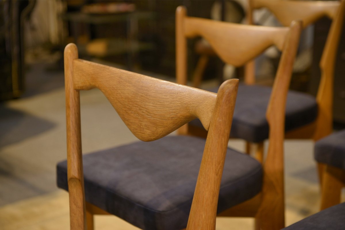 Set Of 6 Chairs By Guillerme Et Chambron For Votre Maison 1950's-photo-4