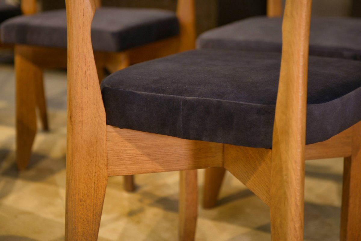 Set Of 6 Chairs By Guillerme Et Chambron For Votre Maison 1950's-photo-2