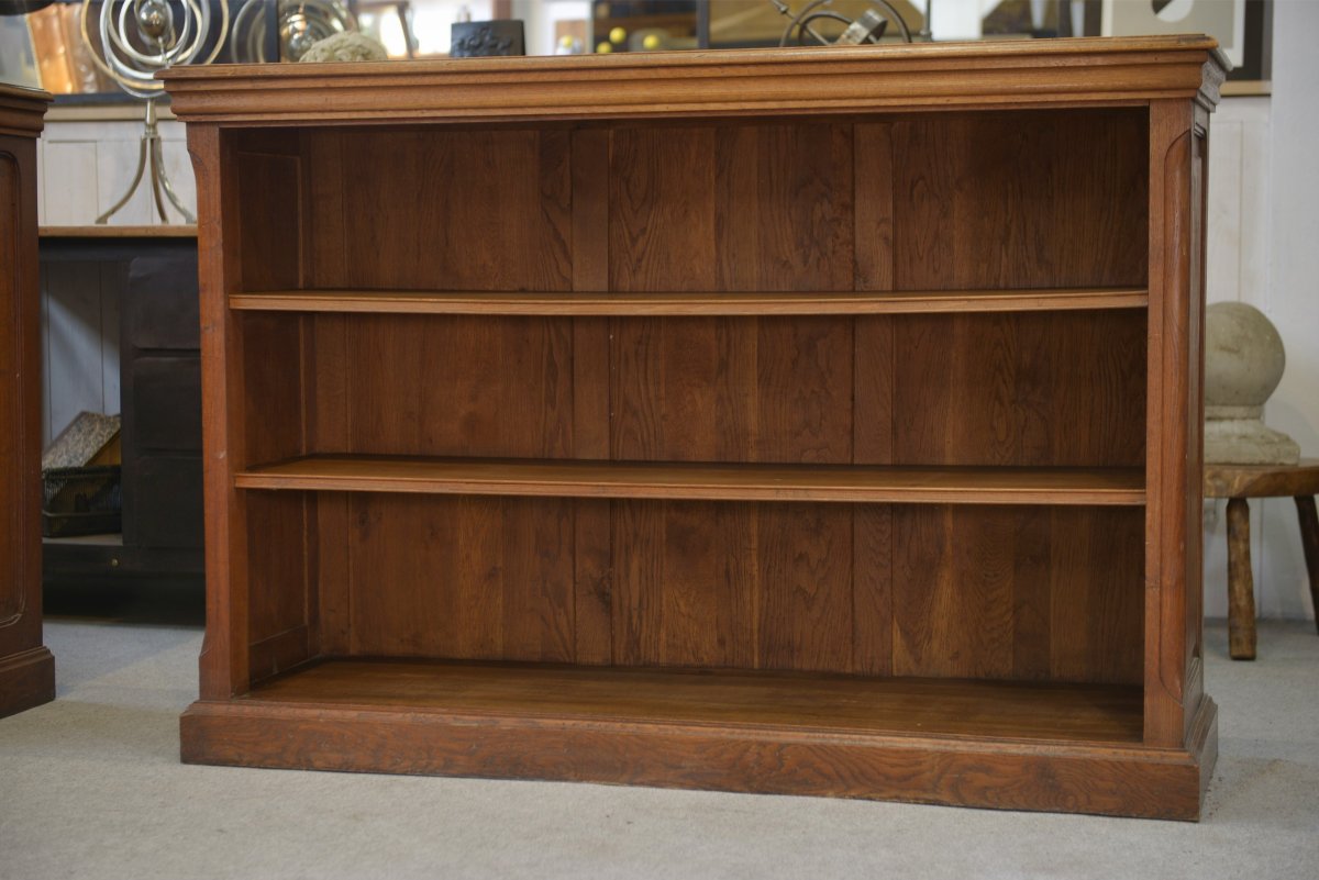 Pair Of Solid Oak Bookcases 1920's-photo-3