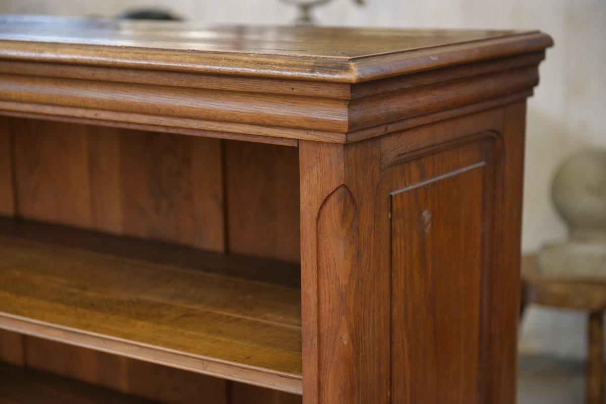 Pair Of Solid Oak Bookcases 1920's-photo-7