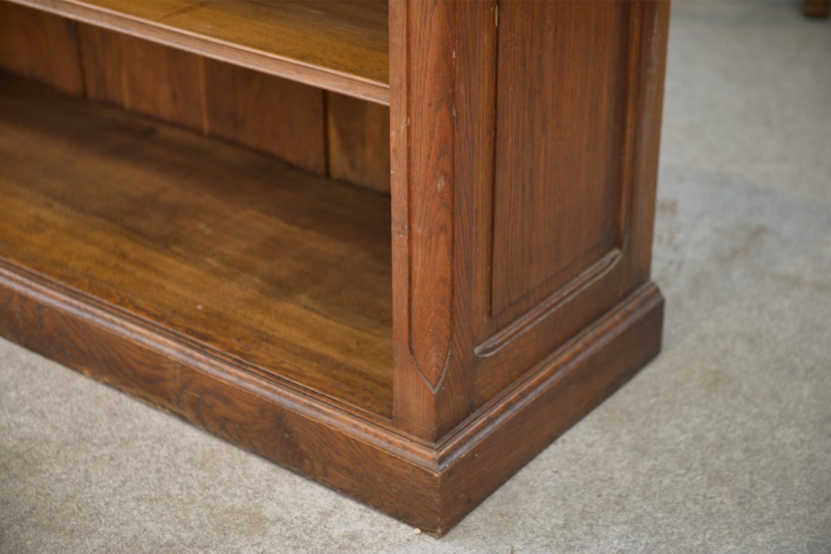 Pair Of Solid Oak Bookcases 1920's-photo-8