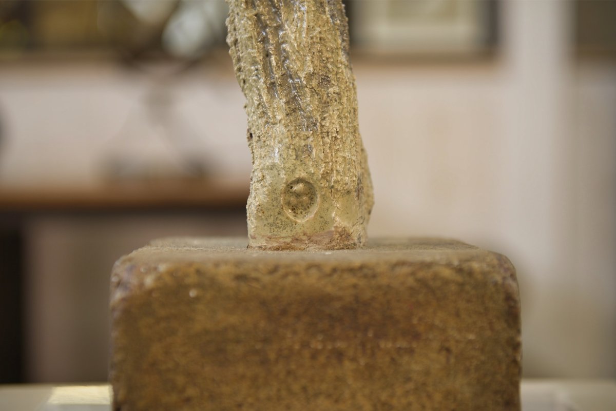 Statue/totem en Raku abstrait 1960's-photo-3