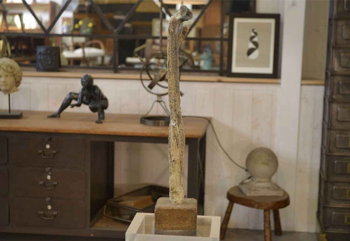 Statue/totem en Raku abstrait 1960's-photo-4