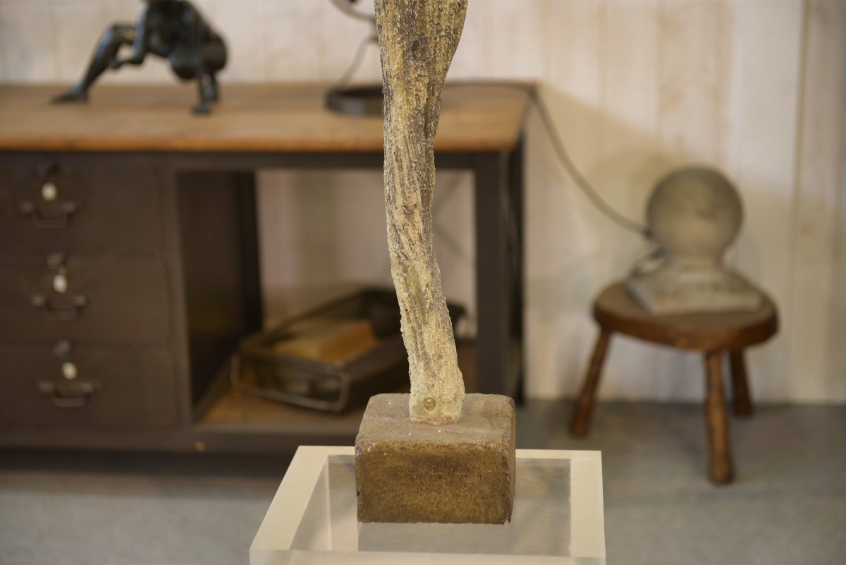 Statue/totem en Raku abstrait 1960's-photo-1
