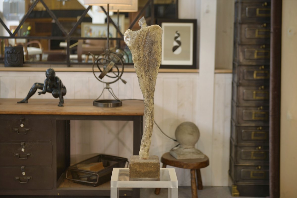 Statue/totem en Raku abstrait 1960's-photo-4