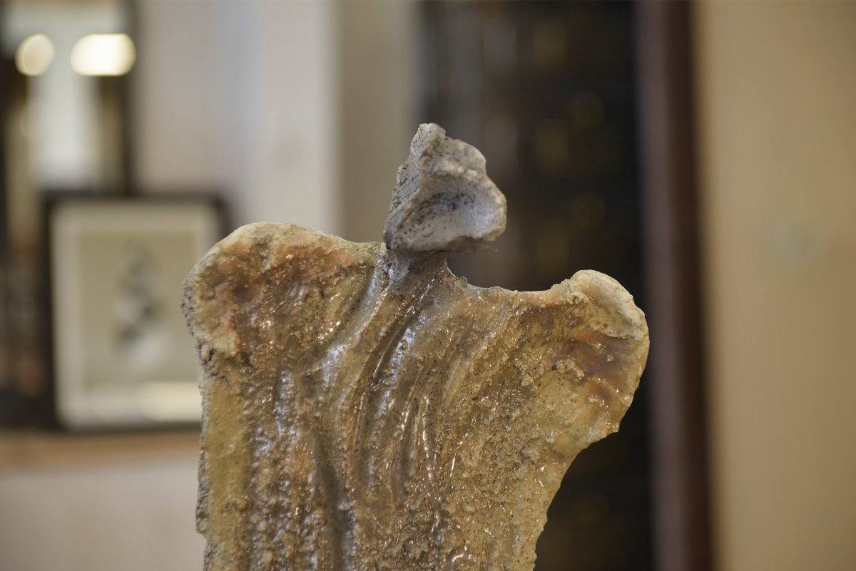 Statue/totem en Raku abstrait 1960's-photo-6