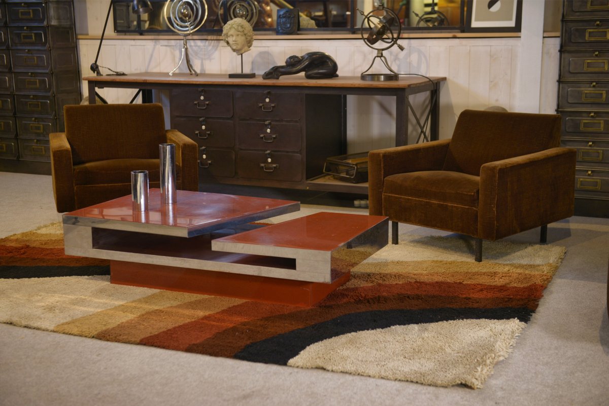 Design Coffee Table By Philippe Jean 1970's-photo-2