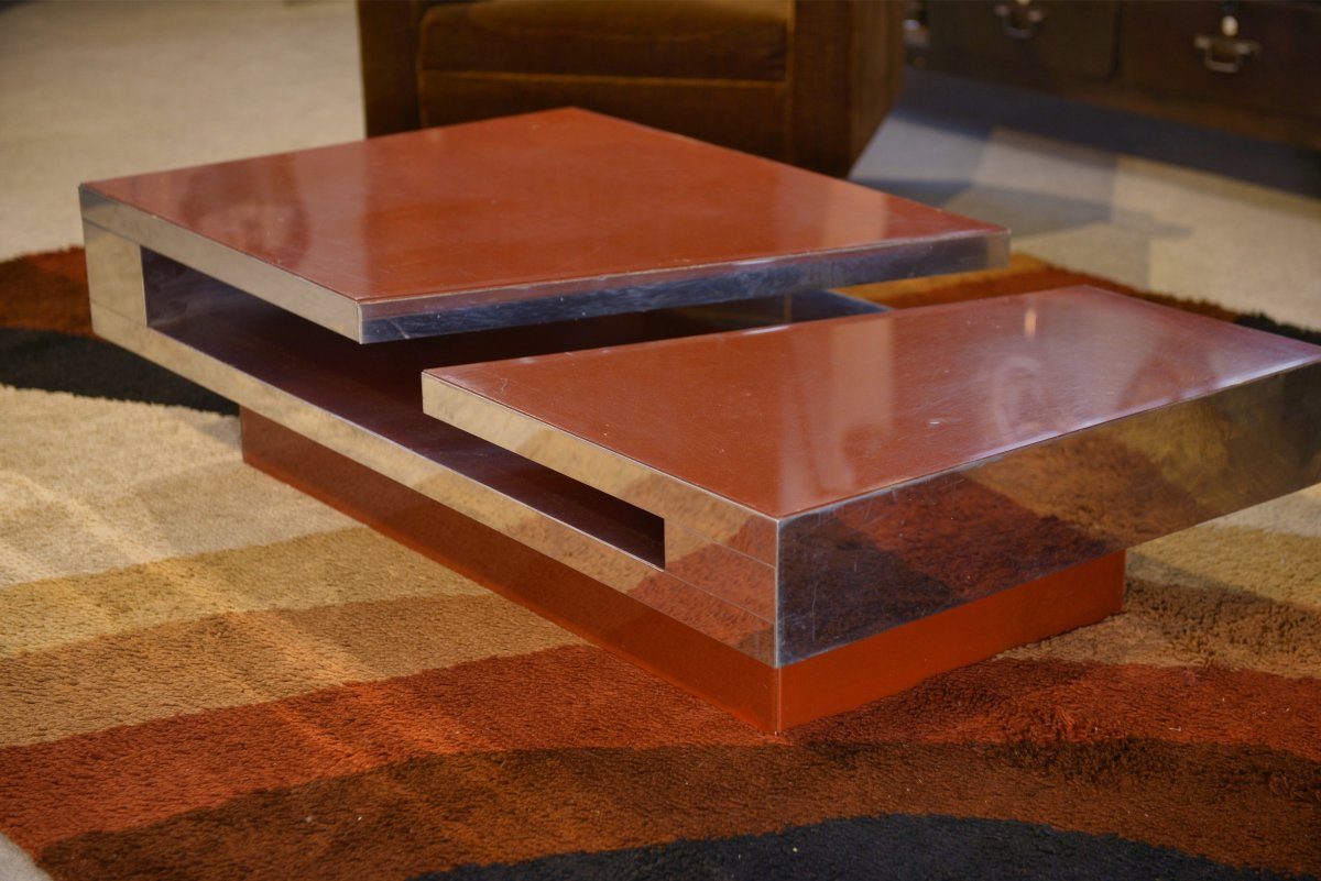 Design Coffee Table By Philippe Jean 1970's-photo-3