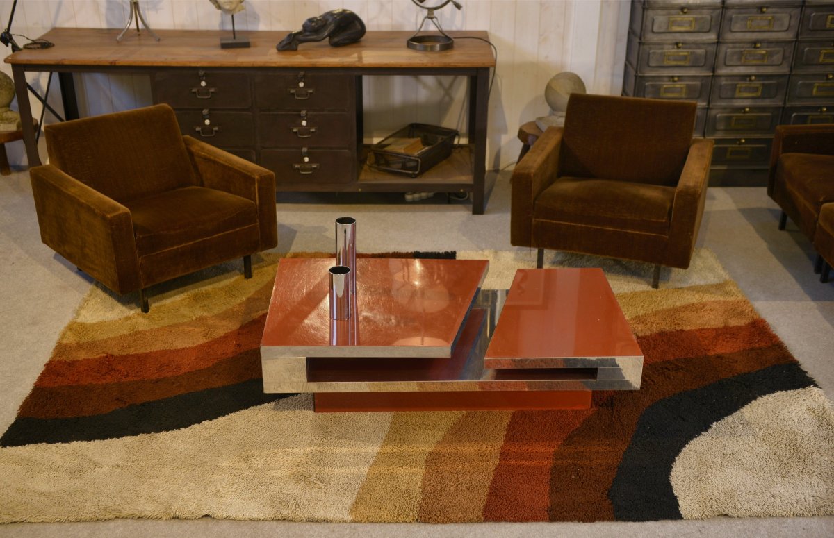 Design Coffee Table By Philippe Jean 1970's-photo-2