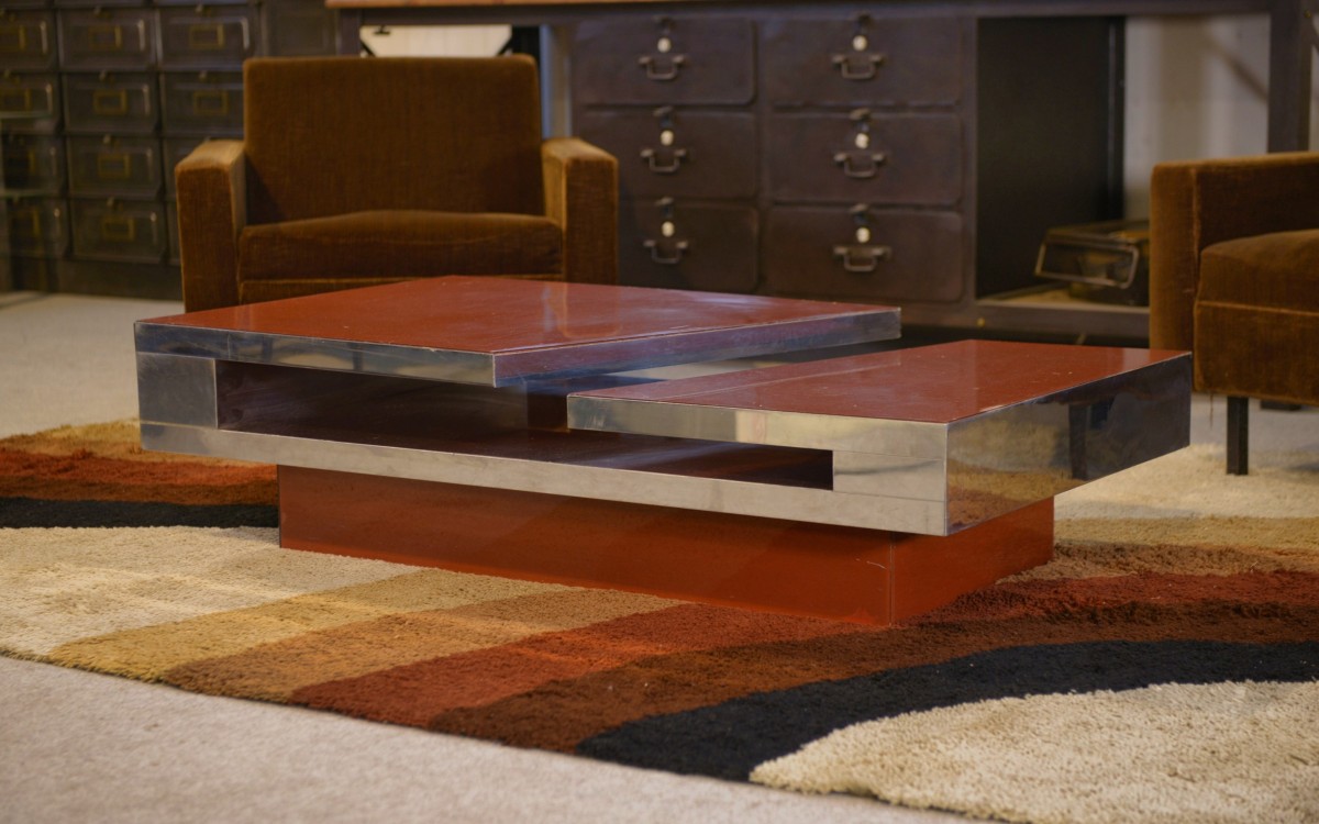 Design Coffee Table By Philippe Jean 1970's