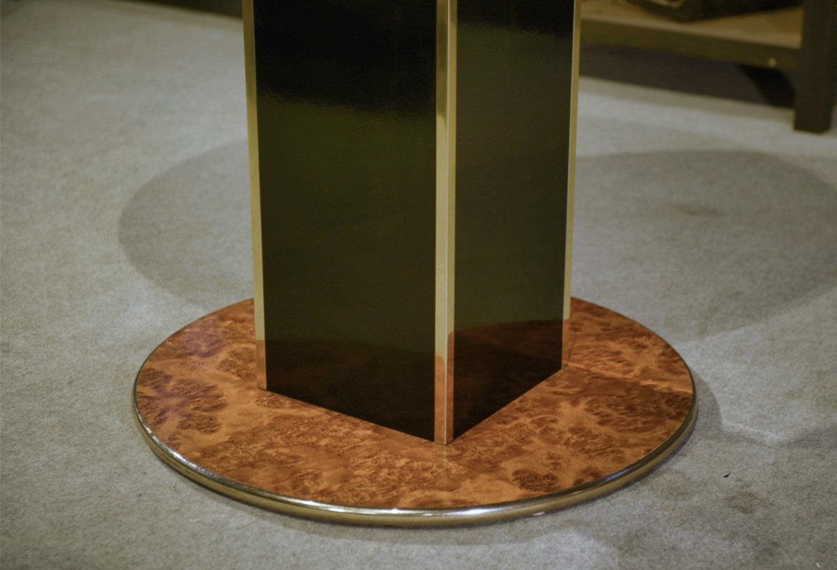 Circular Table In The Taste Of Willy Rizzo 1970's-photo-3