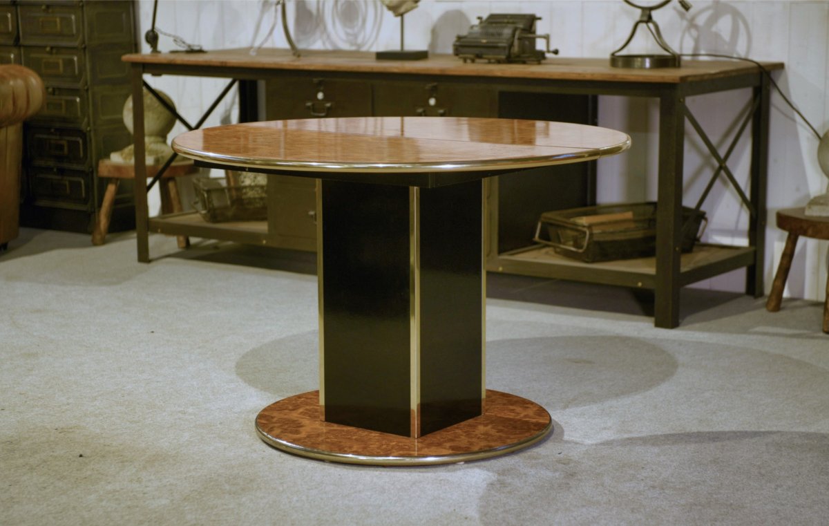 Circular Table In The Taste Of Willy Rizzo 1970's-photo-2