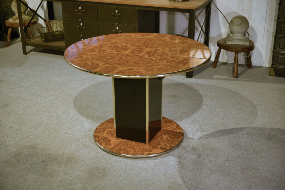 Circular Table In The Taste Of Willy Rizzo 1970's