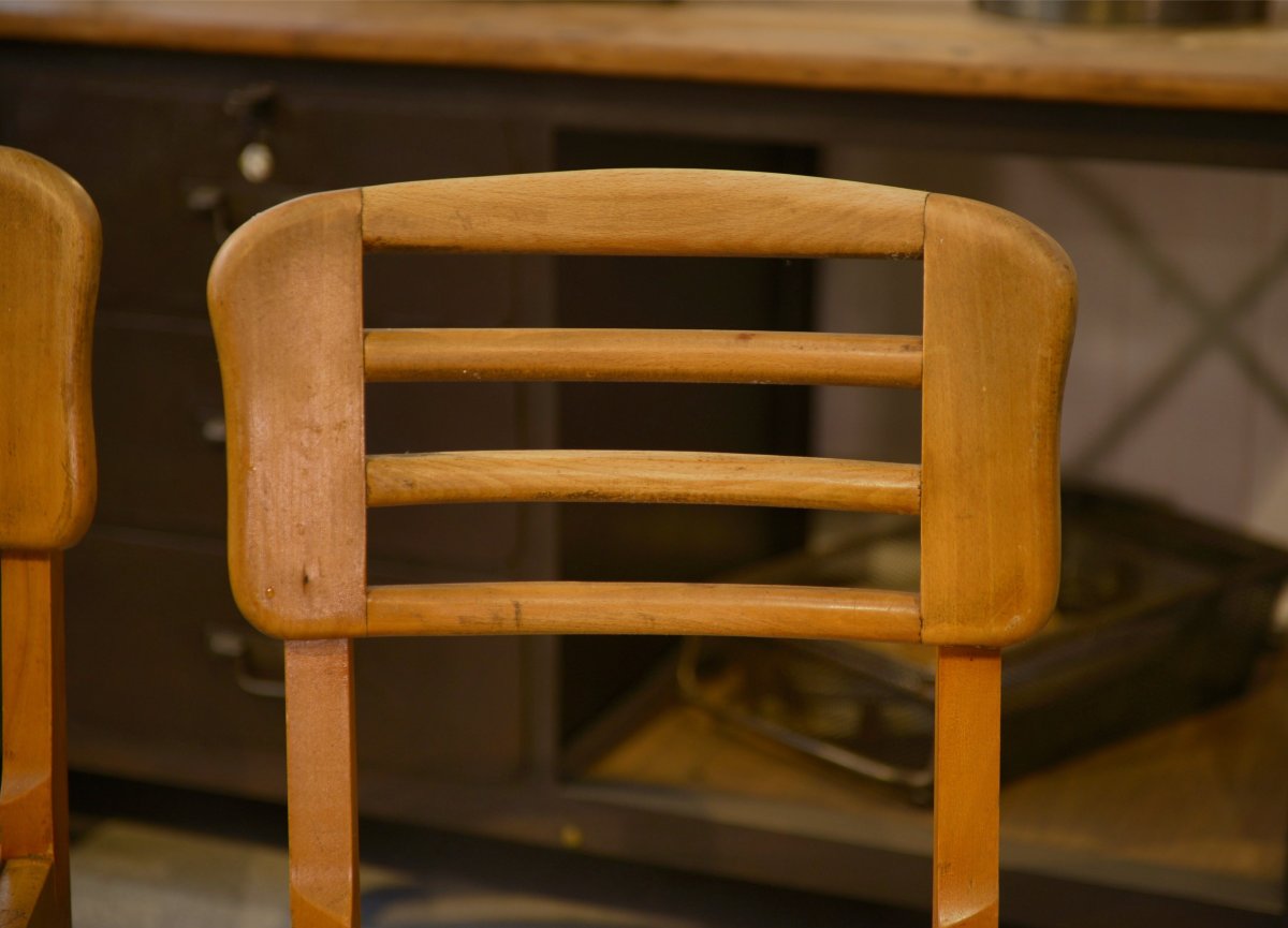Set Of 6 Pierre Cruège Chairs 1950's-photo-2