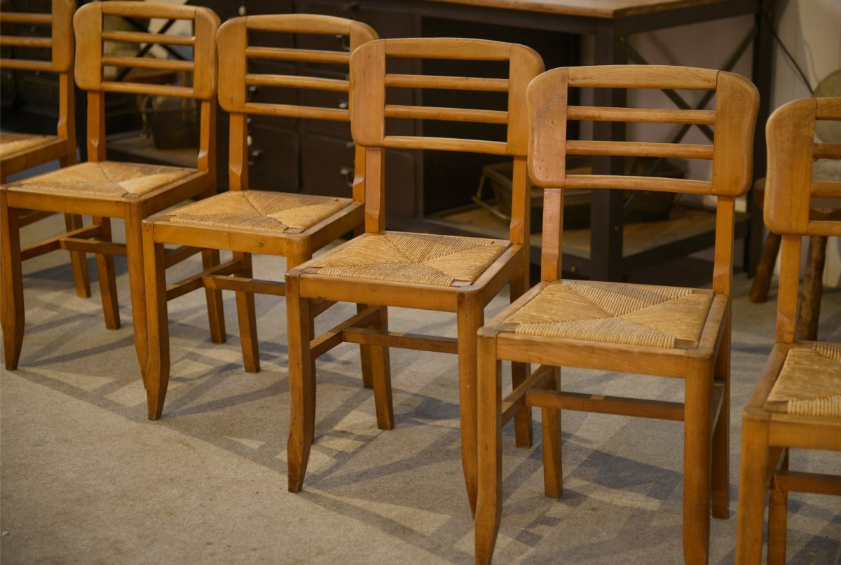 Set Of 6 Pierre Cruège Chairs 1950's-photo-1