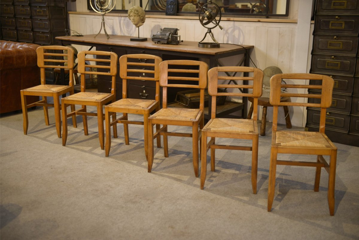 Set Of 6 Pierre Cruège Chairs 1950's