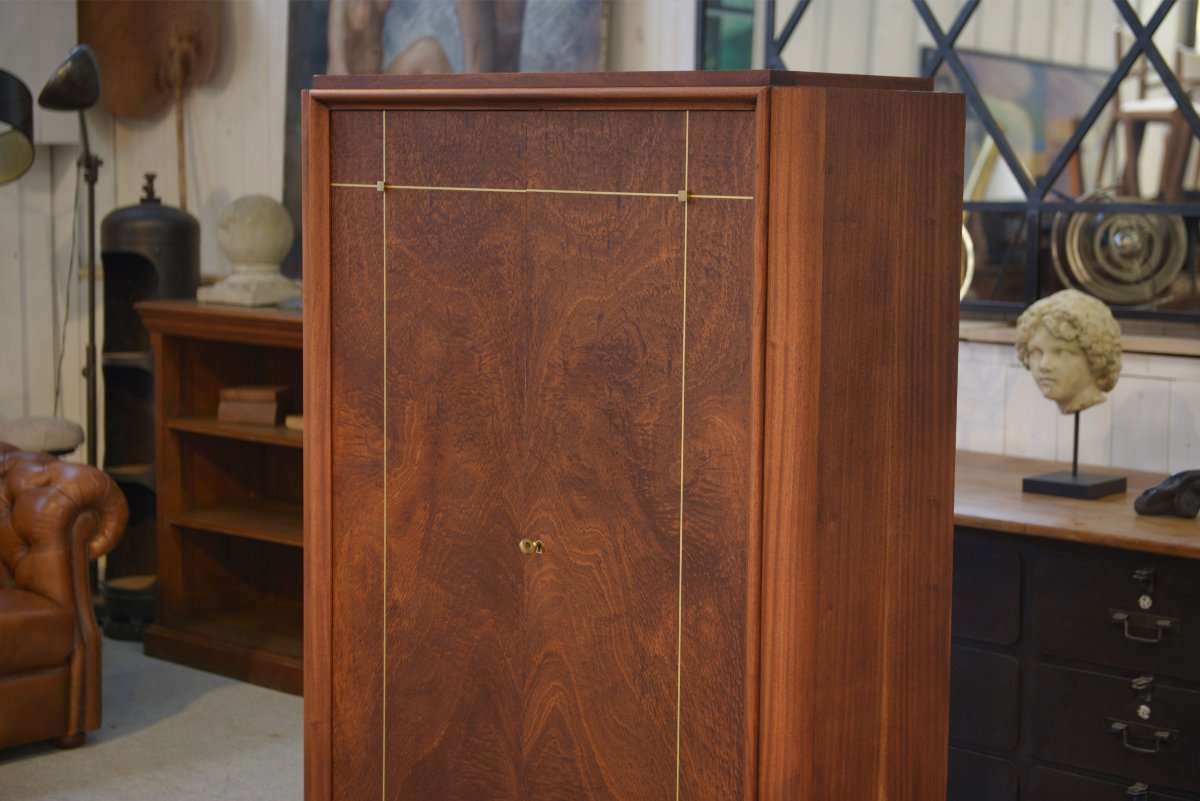 Art Deco Mahogany Cabinet, Designer Furniture By A. Bicchierini, 1940s-photo-2