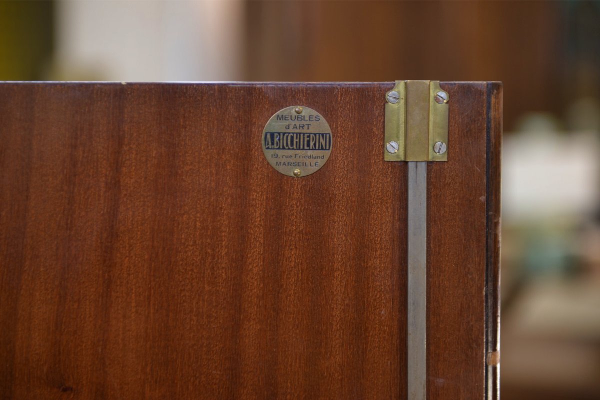 Art Deco Mahogany Cabinet, Designer Furniture By A. Bicchierini, 1940s-photo-4