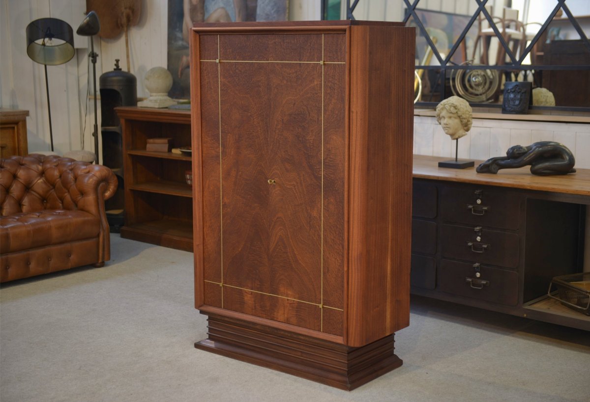 Art Deco Mahogany Cabinet, Designer Furniture By A. Bicchierini, 1940s
