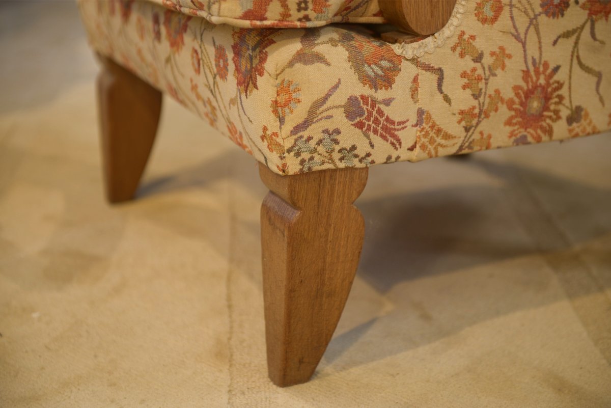 Set Of Two Bridge Armchairs And One Armchair Attributed To Jules Leleu, 1930s-photo-6