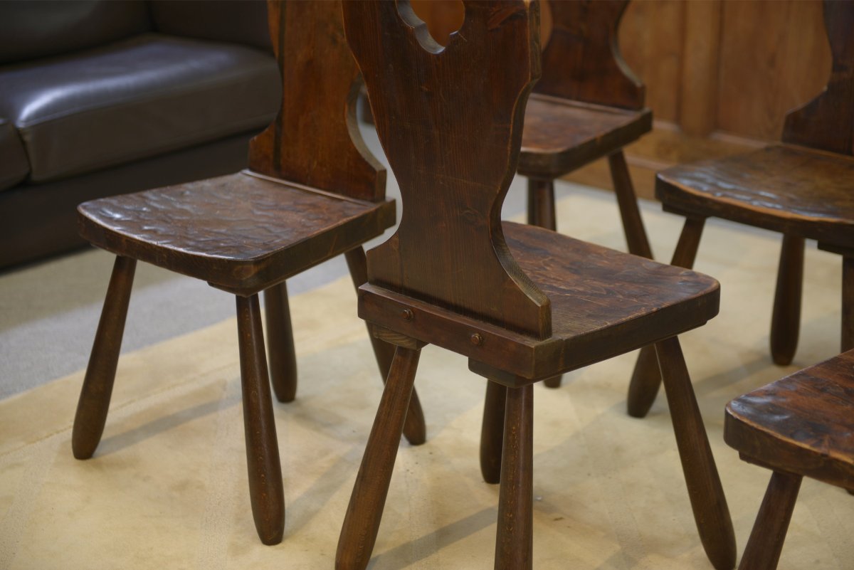 Set Of 8 1950s Monastery Chairs-photo-4
