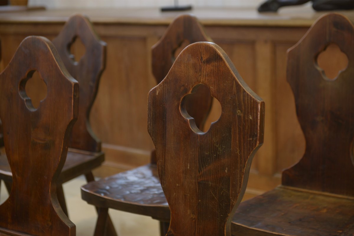 Set Of 8 1950s Monastery Chairs-photo-6