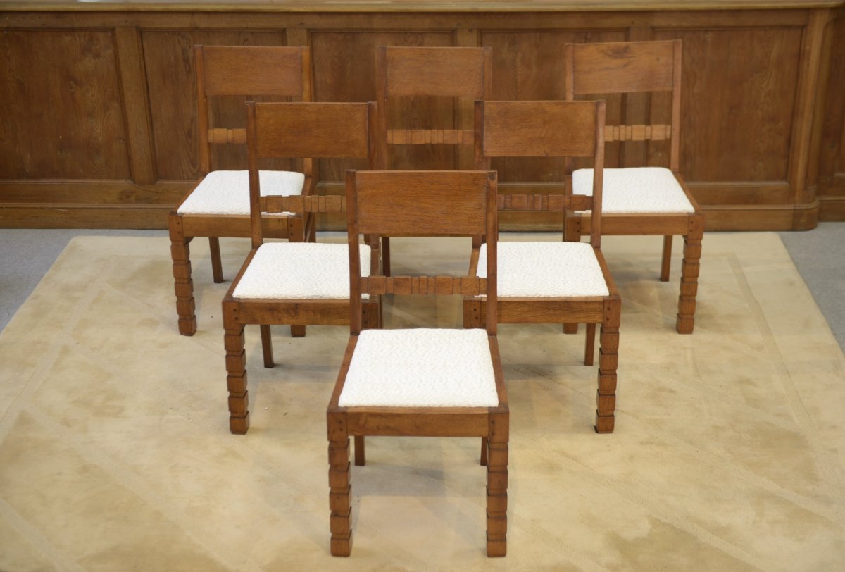 Set Of 6 1960s Brutalist Chairs-photo-2