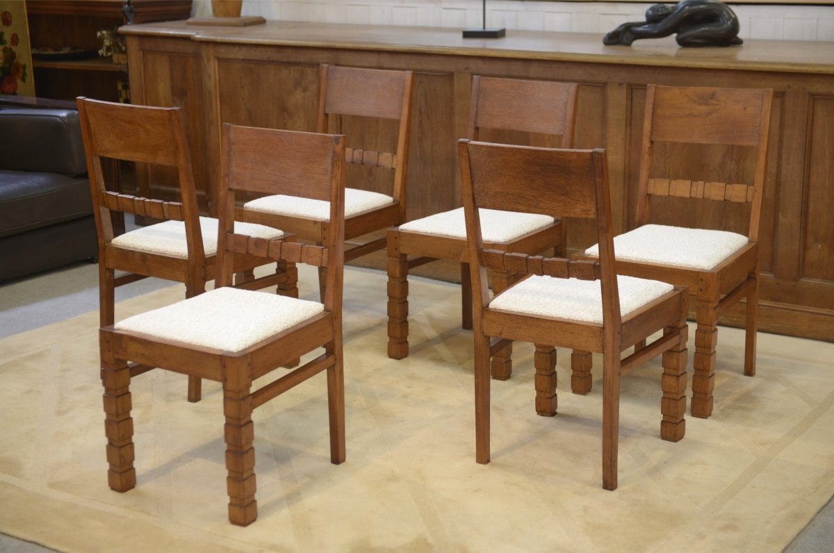Set Of 6 1960s Brutalist Chairs-photo-5
