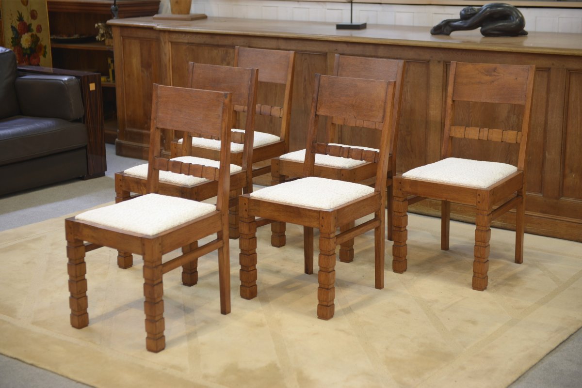 Set Of 6 1960s Brutalist Chairs