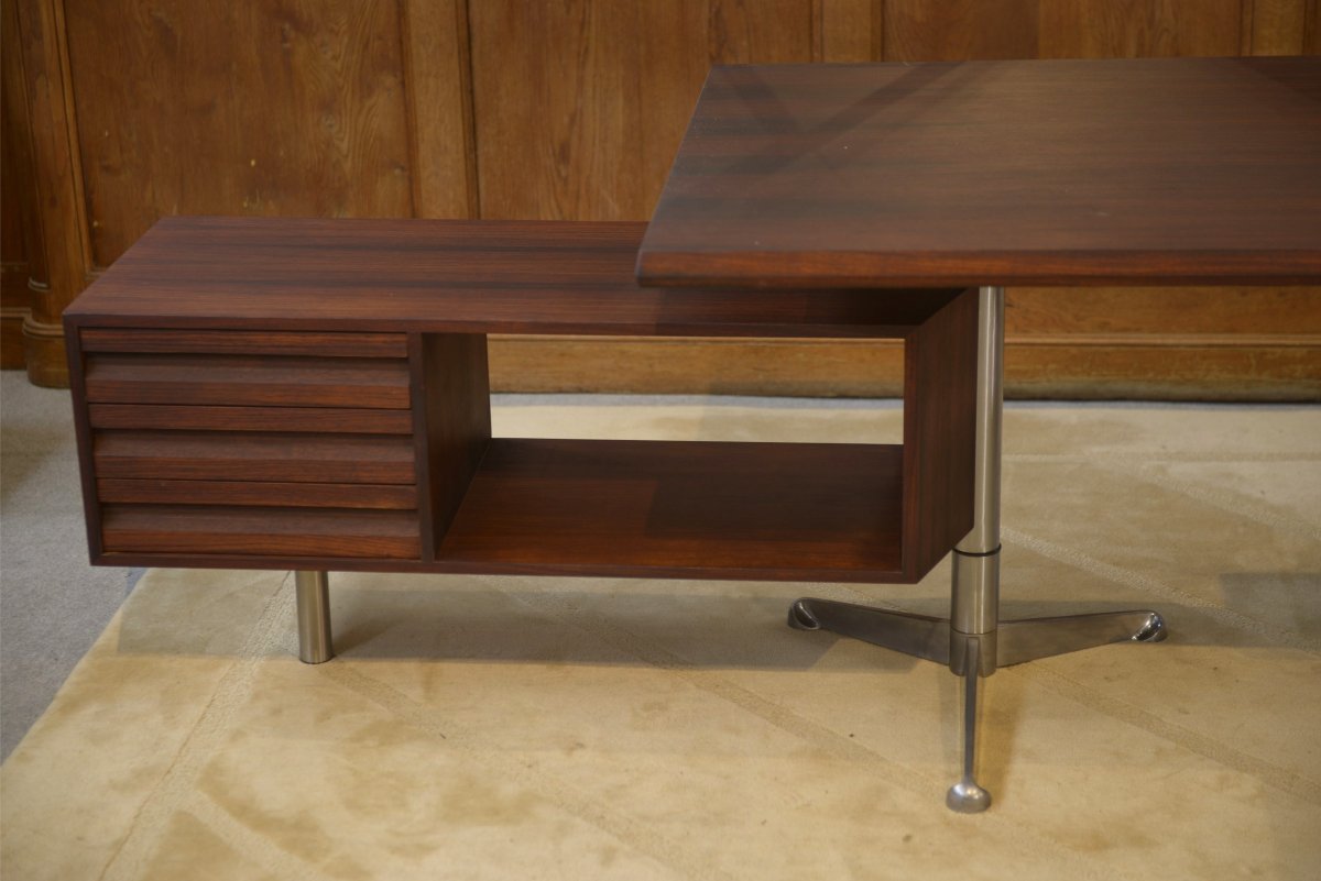 Bureau en palissandre modèle T95 par Osvaldo Borsani pour Tecno 1960's-photo-3