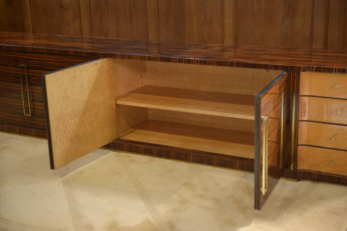 Enfilade minimaliste en ébène et sycomore 1960's-photo-2