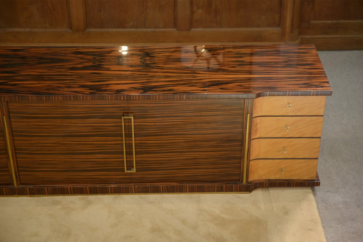Enfilade minimaliste en ébène et sycomore 1960's-photo-3
