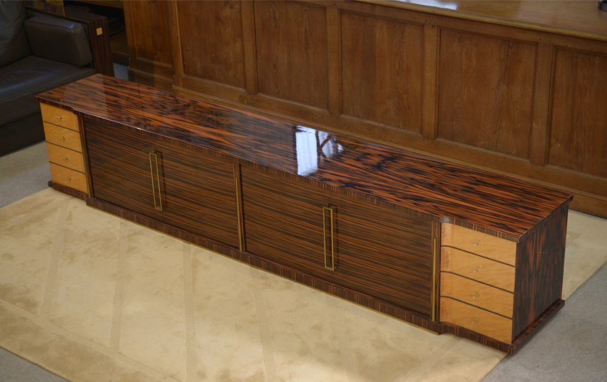 Enfilade minimaliste en ébène et sycomore 1960's-photo-3
