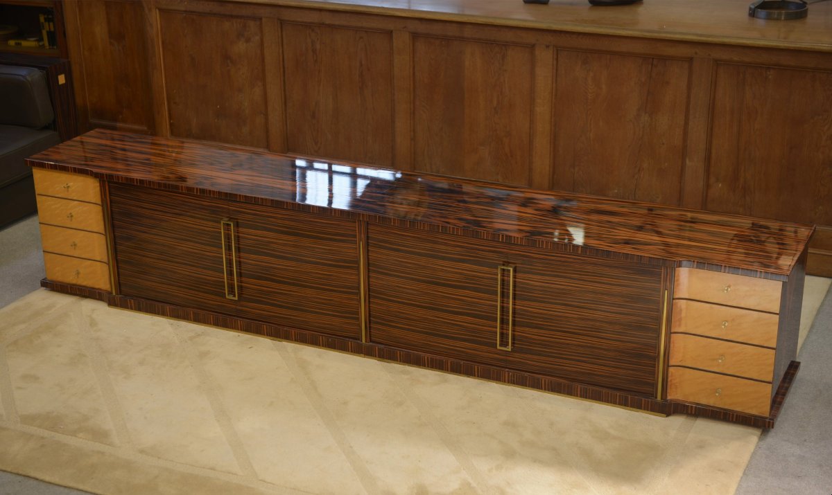 Enfilade minimaliste en ébène et sycomore 1960's-photo-5
