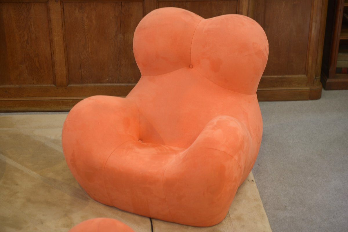 Paire de fauteuils "Mamma" avec repose-pieds d'après Gaetano Pesce-photo-3