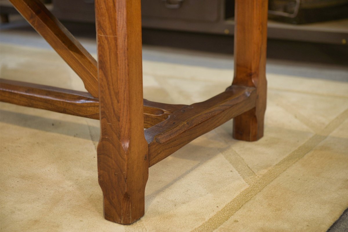 Large Solid Elm Farmhouse Table From The 1950s-photo-4