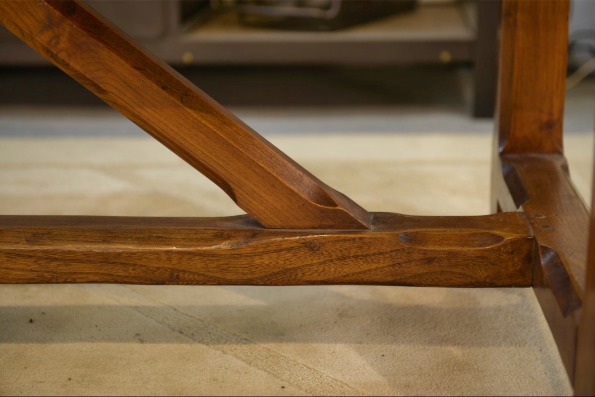 Large Solid Elm Farmhouse Table From The 1950s-photo-6