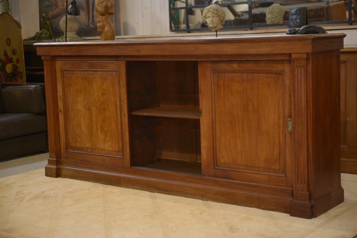 1920s Mahogany Cabinet With Three Sliding Doors-photo-2
