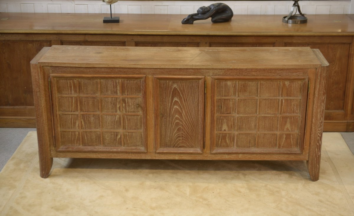 Chalk-washed Oak Sideboard By Maurice Rinck, 1940s-photo-2