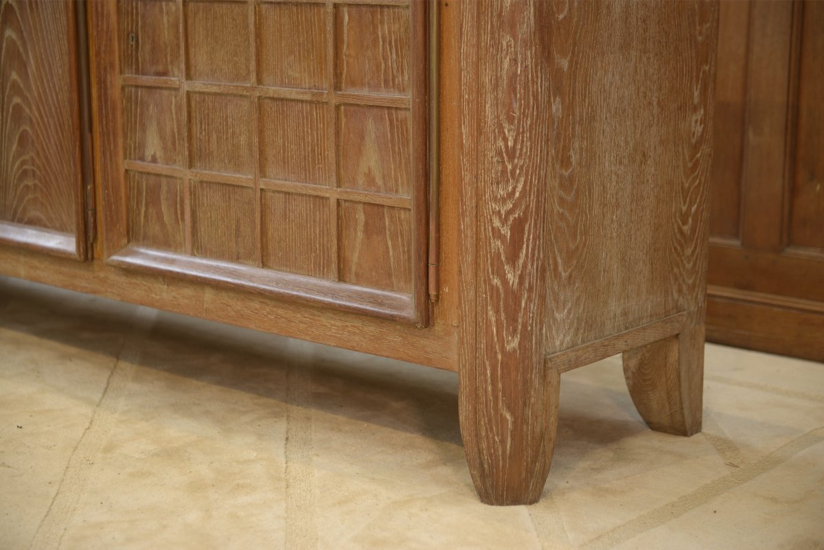 Chalk-washed Oak Sideboard By Maurice Rinck, 1940s-photo-1