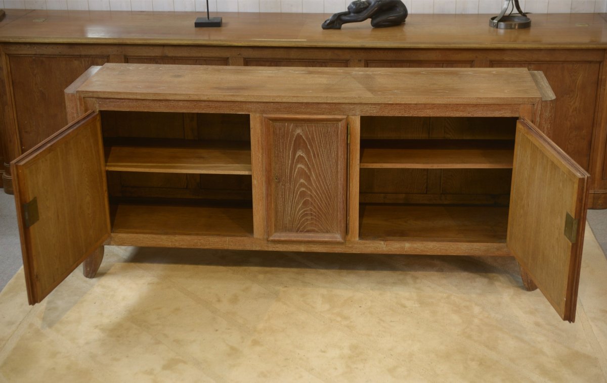 Chalk-washed Oak Sideboard By Maurice Rinck, 1940s-photo-6