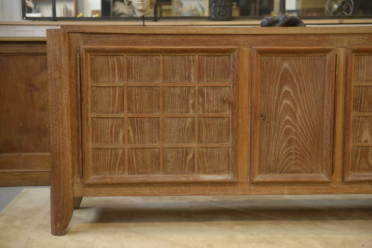Chalk-washed Oak Sideboard By Maurice Rinck, 1940s-photo-7