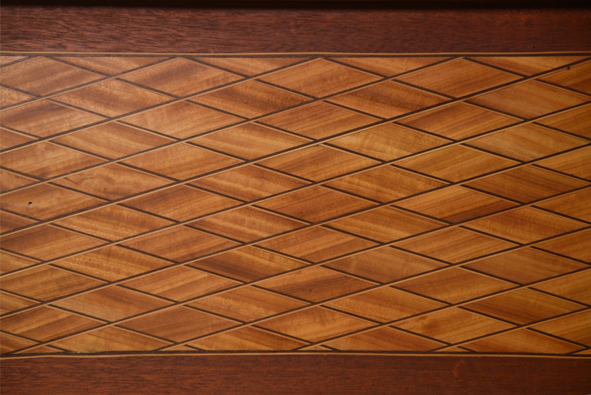 Louis XVI-style Cylinder Desk With Napoleon III-era Marquetry-photo-3