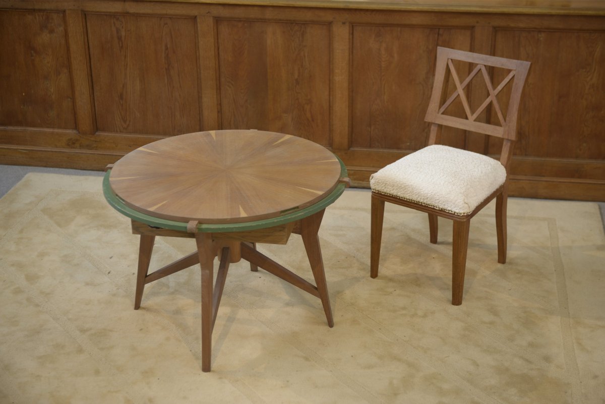 Table de jeux/guéridon en chêne 1940's-photo-3