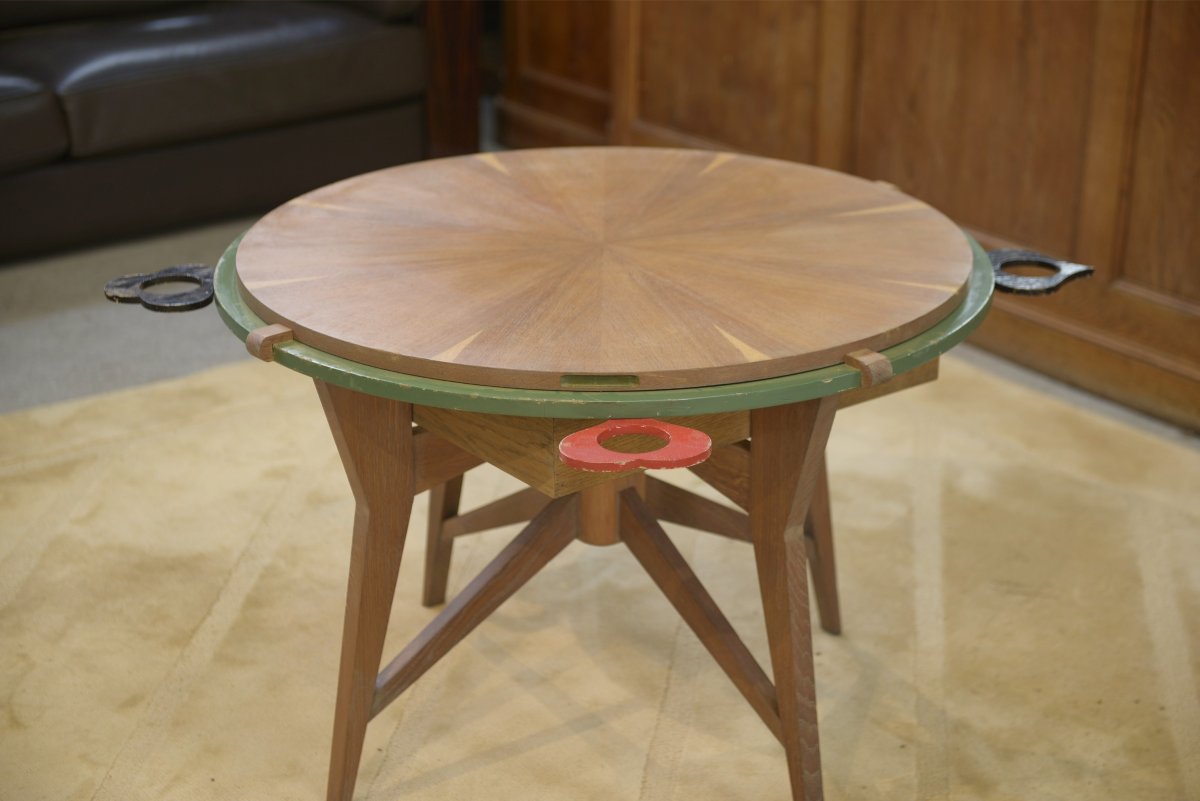 Table de jeux/guéridon en chêne 1940's-photo-1