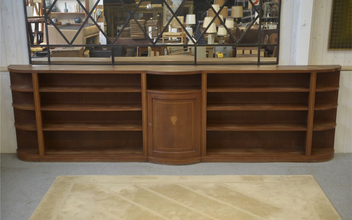 Mahogany Bookcase And Shelf, English Style, Circa 1900 – From The Montgolfier Family Collection-photo-4