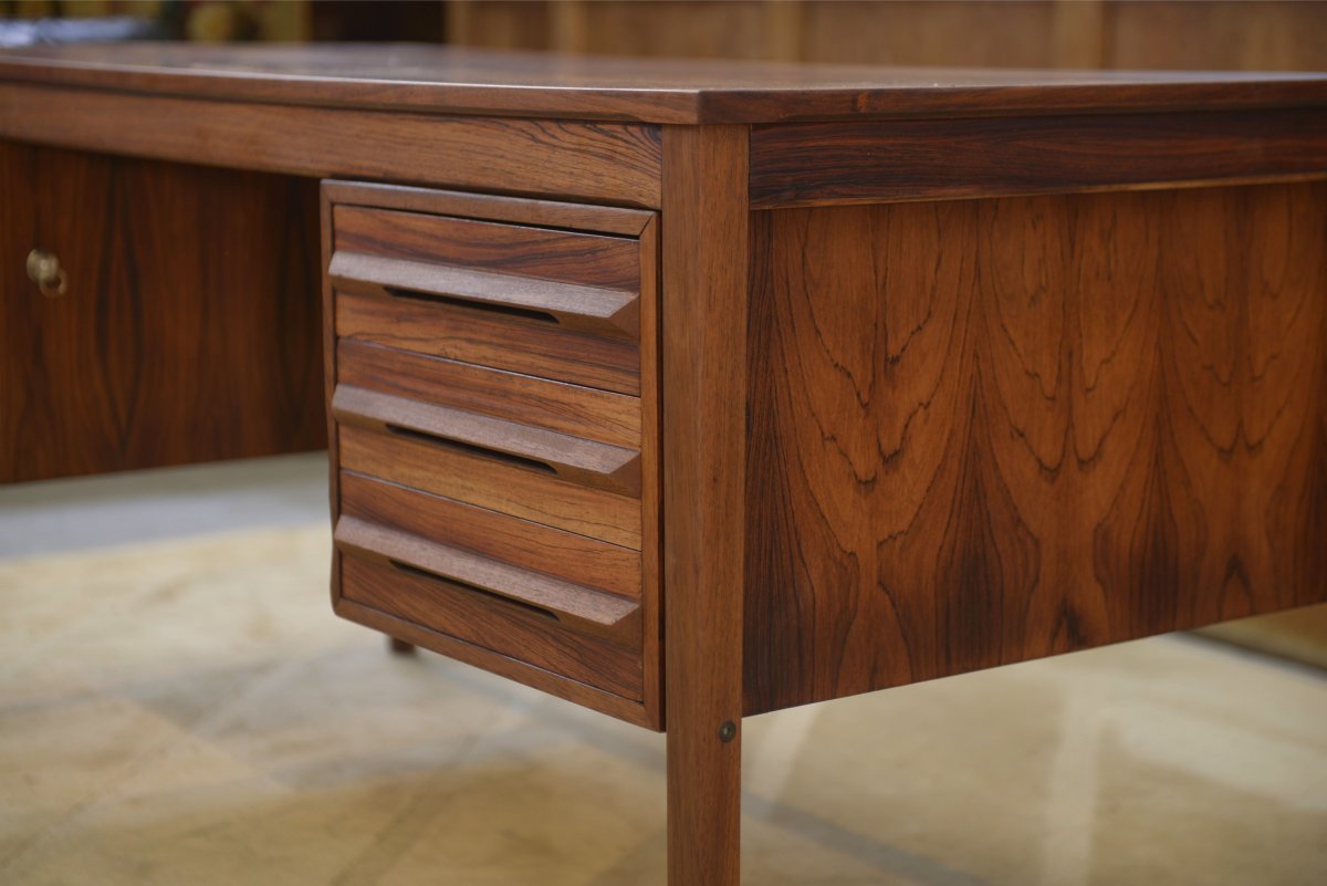 Bureau Bruksbo scandinave en palissandre attribué à Torbjorn Afdal 1960's-photo-2